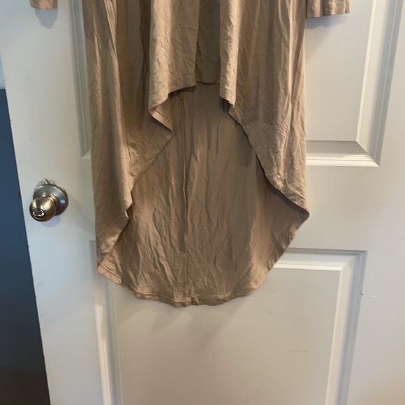 Forever 21 tan small long sleeve cotton higher front dress NWT - Picture 3 of 4